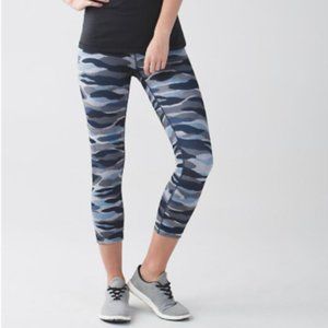 Lululemon Wunder Under Crop Mini Coast Camo Sz 12
